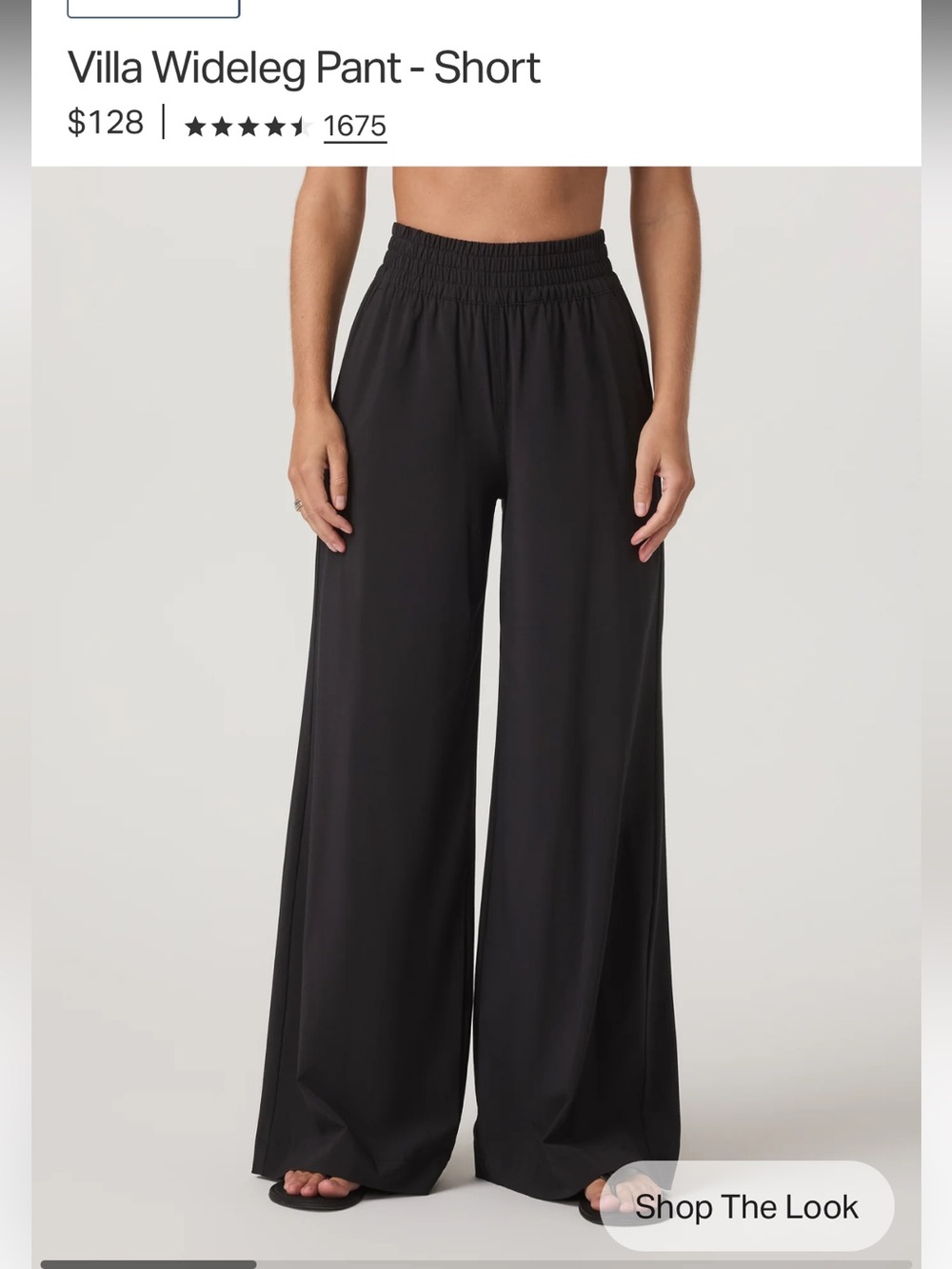 Vuori Willa Black Wide-Leg Pull-On Pants